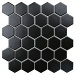 Hexagon small Black Matt (IDL4810) Керамическая мозаика Vidrepur